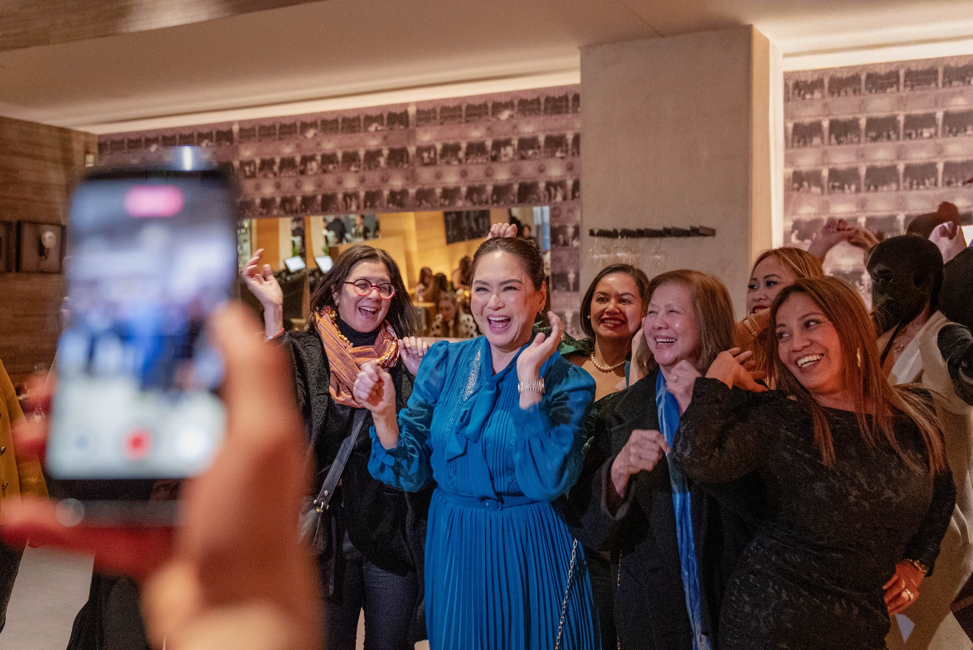 Guests dancing and celebrating at a Siné Film Fest gathering