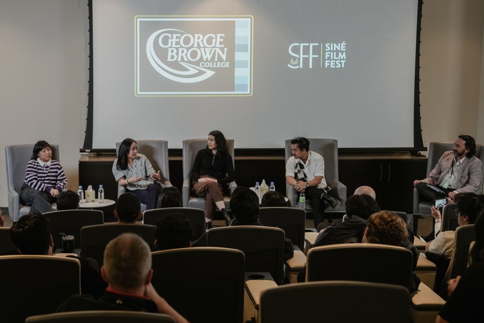 A Siné Film Fest panel discussion at George Brown College
