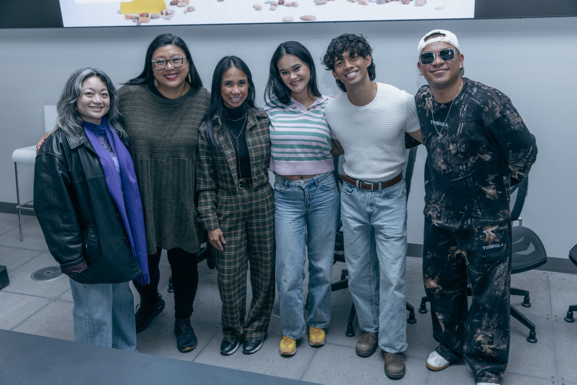 Speakers and young actors together after a Siné Industry Conference session