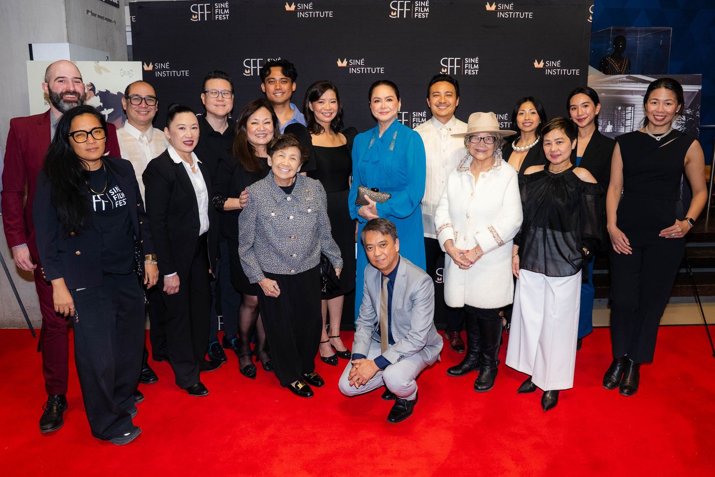 Filmmakers and guests on the Siné Film Fest red carpet